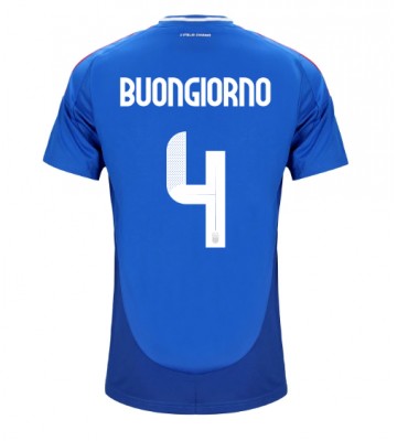 Italien Alessandro Buongiorno #4 Replika Hjemmebanetrøje EM 2024 Kortærmet